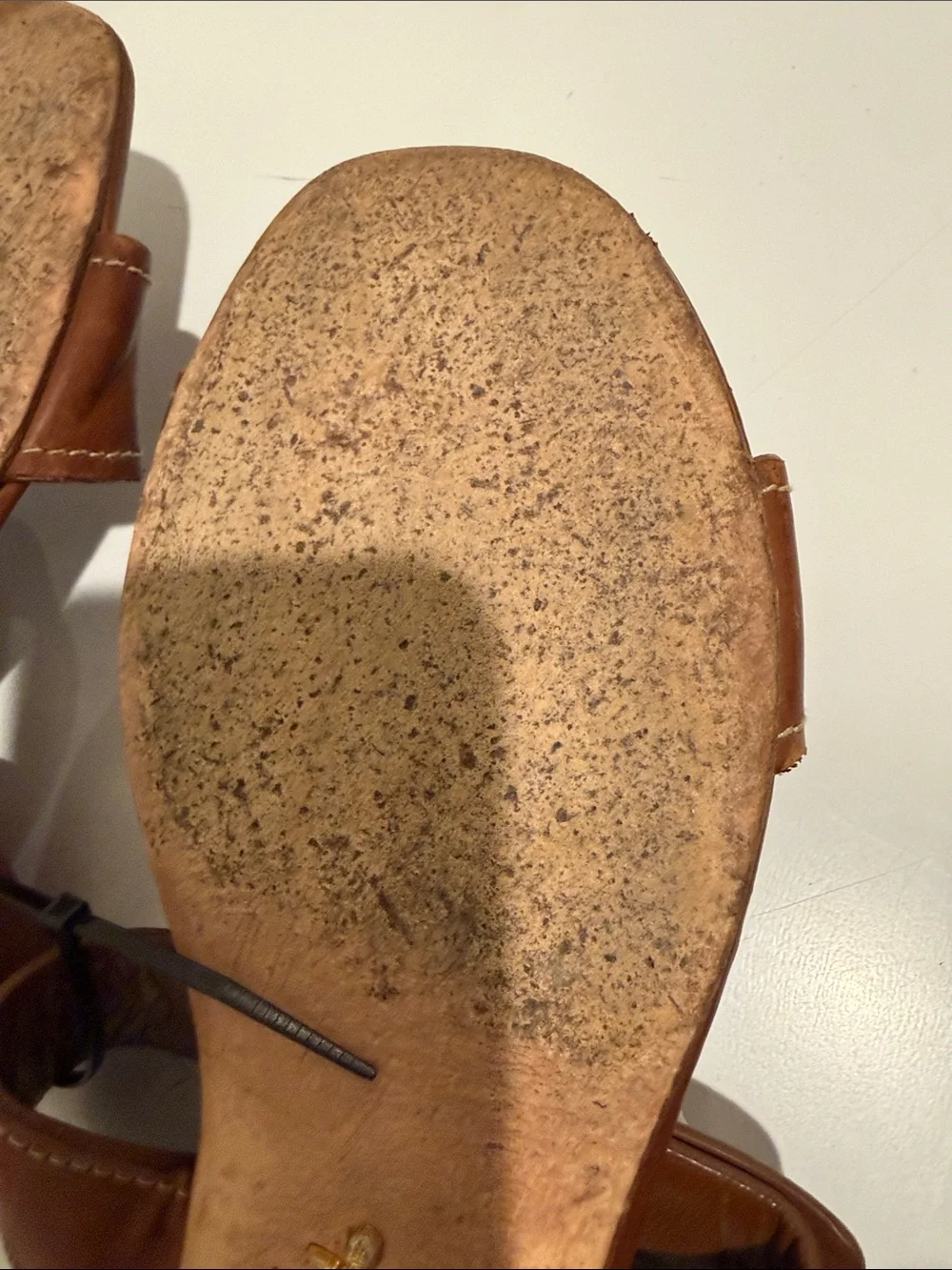 PRADA Tan Brown Leather Double-Strap Slide Sandals - Picture 9 of 14